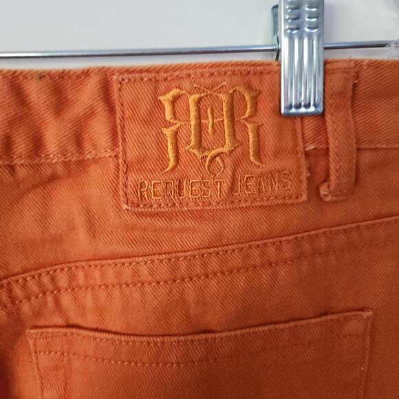 Request Jeans Orange Jeans Straight Leg Grunge Boho Y2K 90s Womens 20 (31x31) - Picture 6 of 12